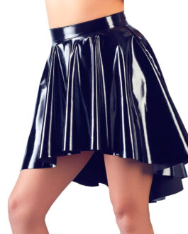 Black Vinyl Asymmetrical Rock Skirt