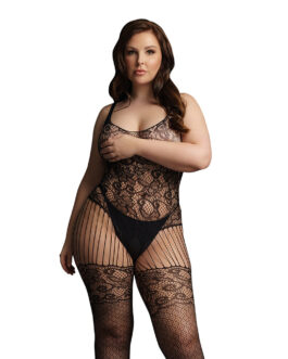 Le Desir Lace and Fishnet Bodystocking UK 14 to 20